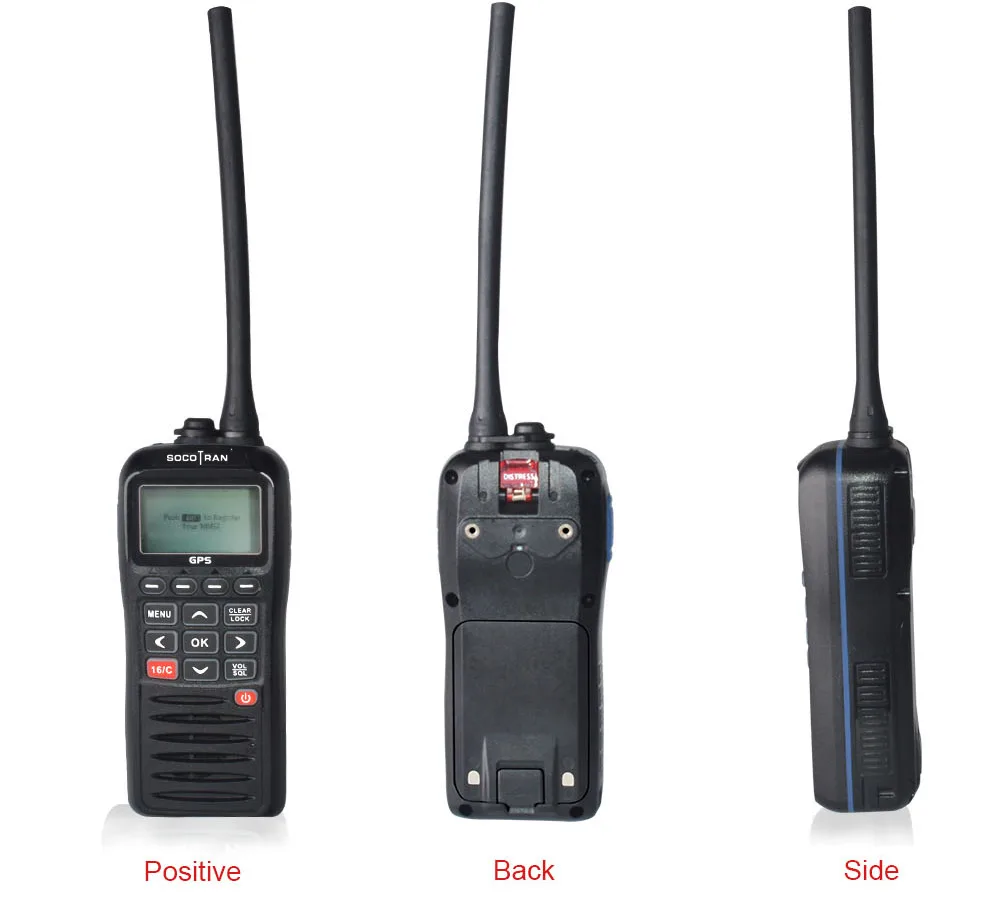 SOCOTRAN RS-38M GPS Marine Two Way Radio VHF Handheld Floats Waterproof IPX7 ATIS code Tri-watch 156.025-157.425MHz Transceiver