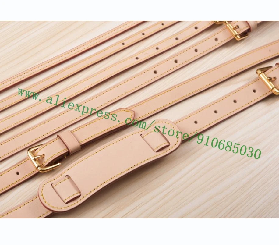 2.5cm Genuine Vachetta Patina Calfskin Shoulder Strap For Designer Duffle Travel Bag Carrying Belt Parts Replacement Substitute