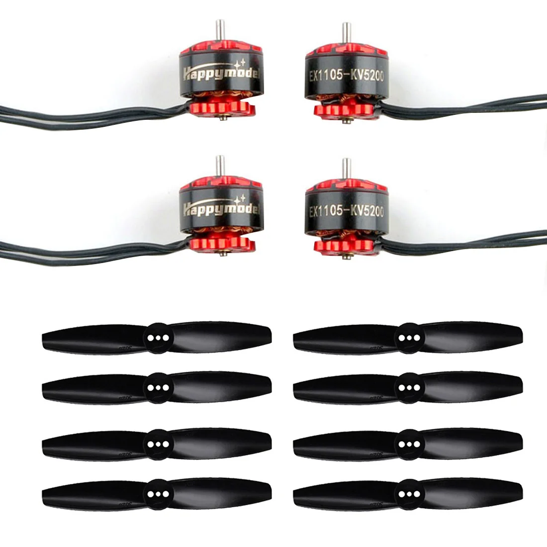 

Комбинированный Бесколлекторный двигатель EX1105 1105 5200KV 3-4S, миниатюрный вал 1,5 мм с 4 парами пропеллеров 3025 для зубочисток, 4 шт.