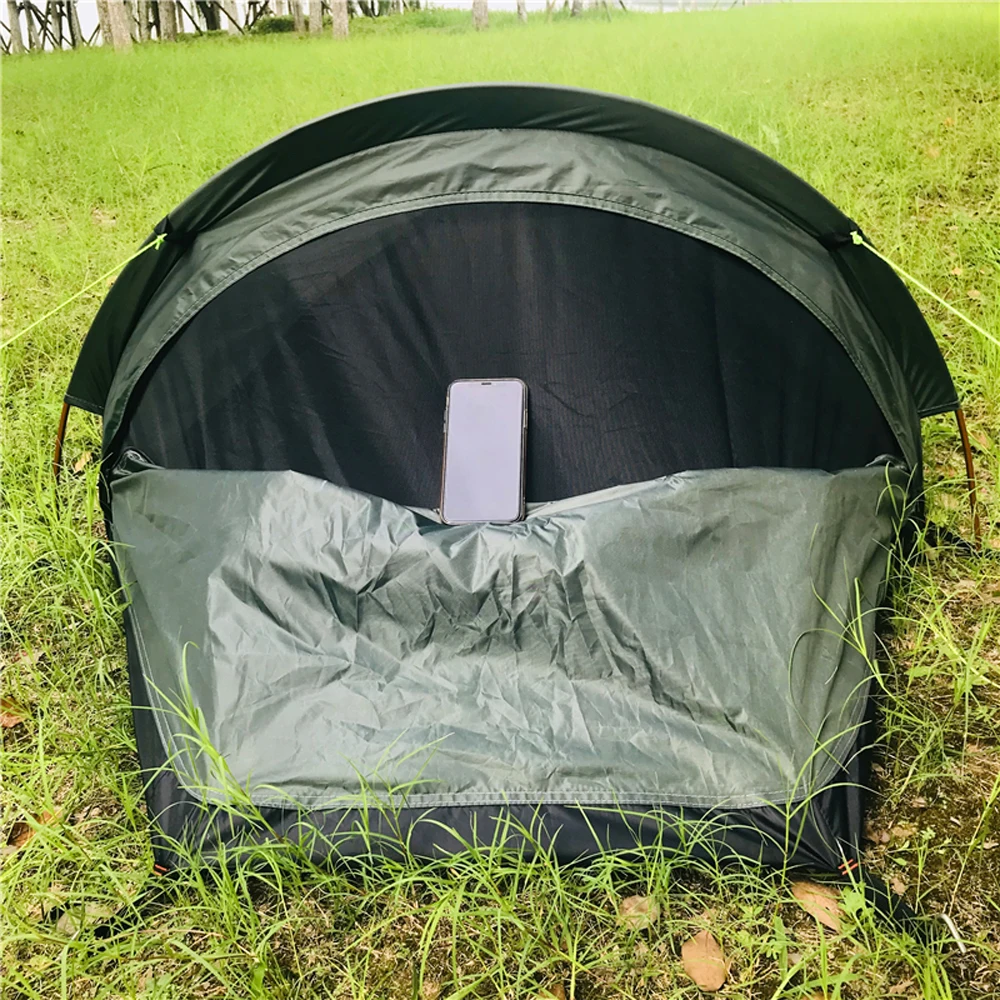 

Camping ultralight tent, travel backpack single tent, army green tent 100% waterproof sleeping bag