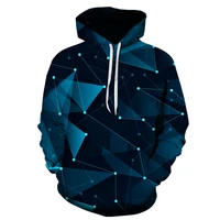 spring and autumn blue geometric mens hoodies latest 3d hoodies sweatshirt young loose casual sportswear coat street clothing