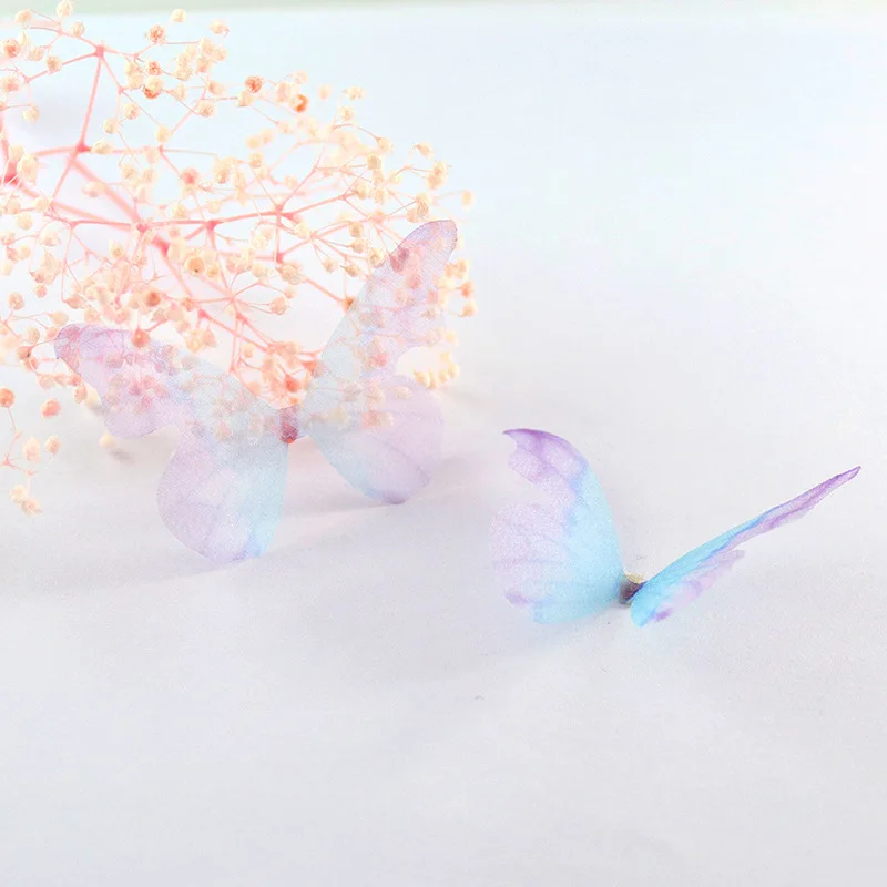 30 шт. Мини шифон Тюль крылья бабочки ремесло аксессуары DIY серьги ожерелье брошь