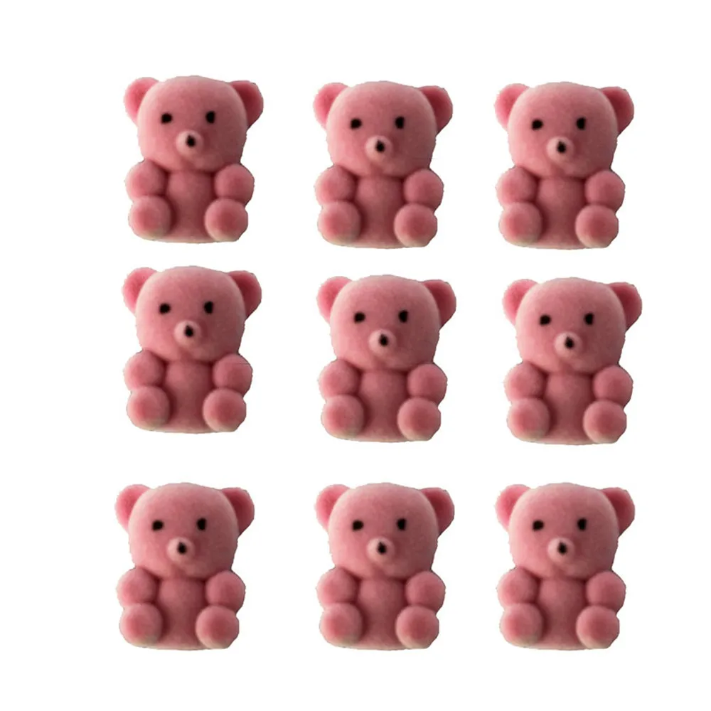 Брелок для ключей в виде милых флокирующих кукол маленький медведь плюшевая