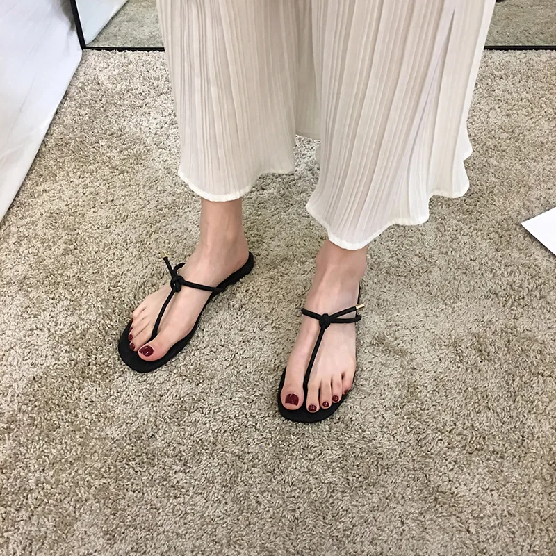 

Новинка лета 2021, женская обувь, сандалии на плоской подошве с открытым носком, Уличная обувь, пляжные тапочки, модные Универсальные сандалии...