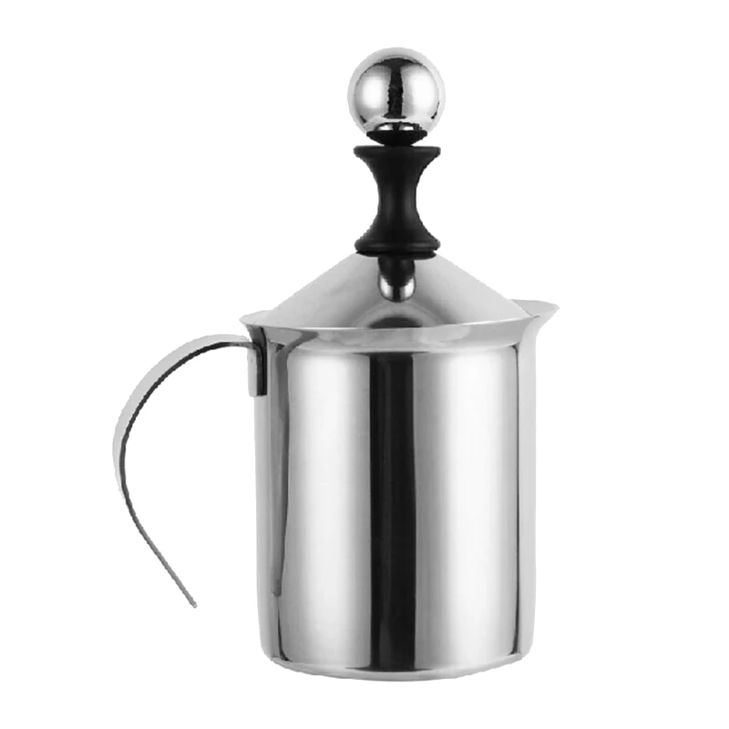 

400ML/800ML Manual Milk Frother Stainless Steel Double Mesh Milk Creamer Milk Foam Mesh Coffee Foamer Creamer