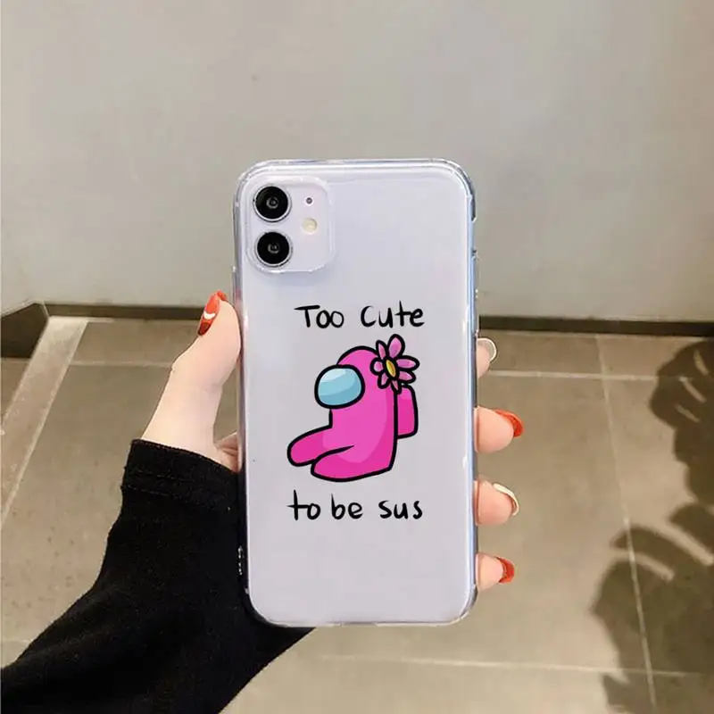 

Among Us games Phone Case Transparent for iPhone 11 12 mini pro XS MAX 8 7 6 6S Plus X 5S SE 2020 XR