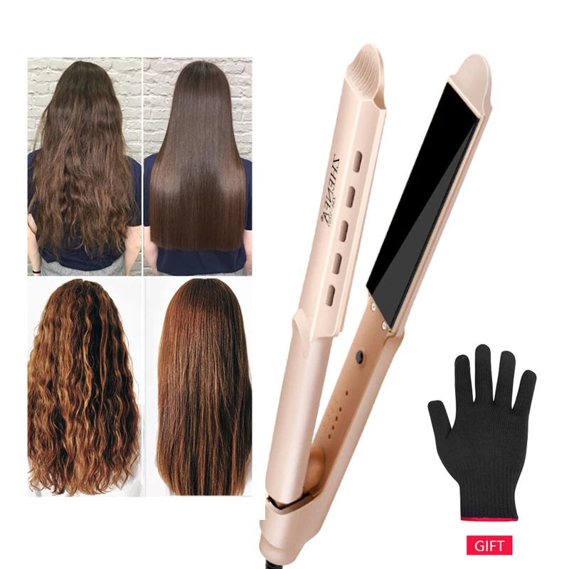 Паровой выпрямитель для волос утюжок турмалин керамический выпрямления быстрая