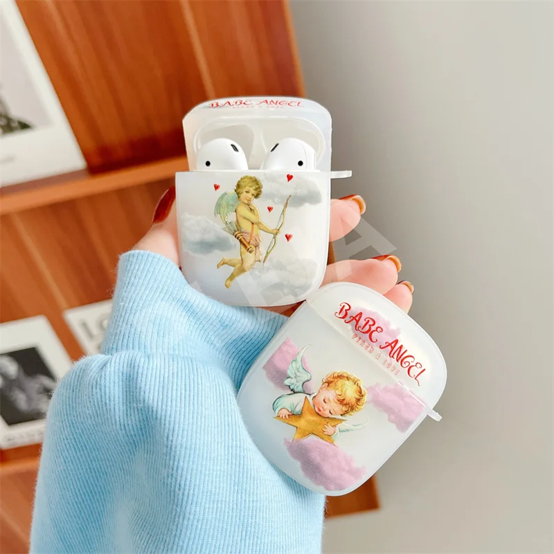 

Cute Angel Earphone Case For Apple AirPods 1 2 3 Pro Cover Silicone Charging Box Headphones Protective Cases For Air pods Capa