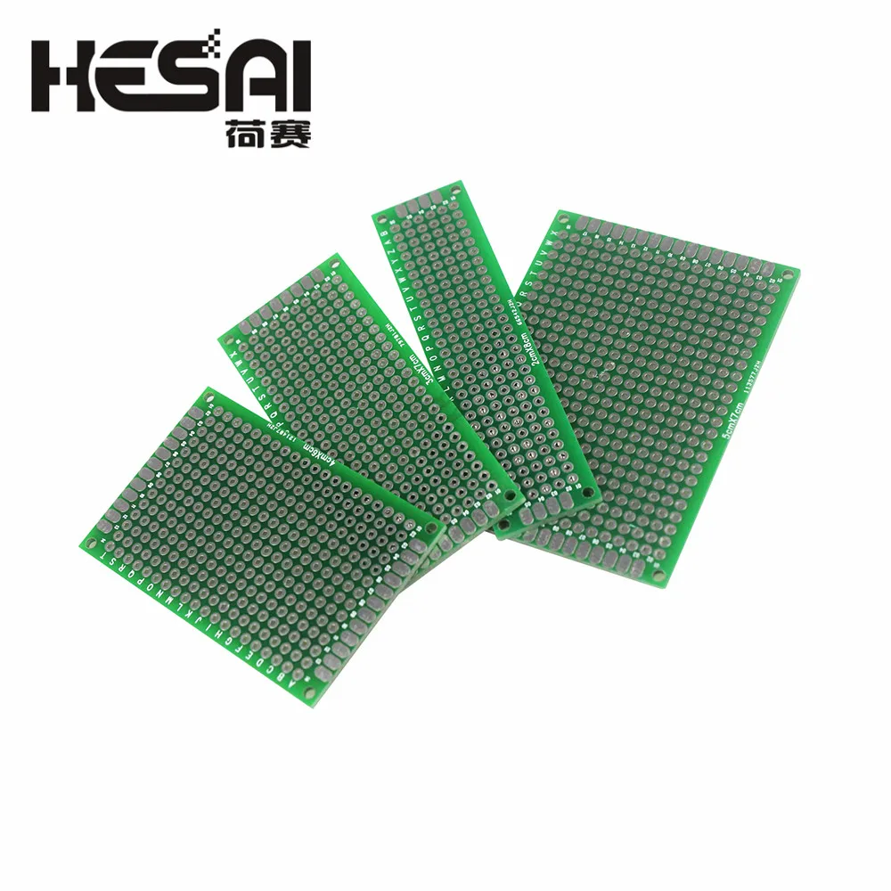 

4 шт. 5x7 4x6 3x7 2x8 см двухсторонний медный прототип печатной платы, универсальная плата из стекловолокна для arduino, Набор для творчества