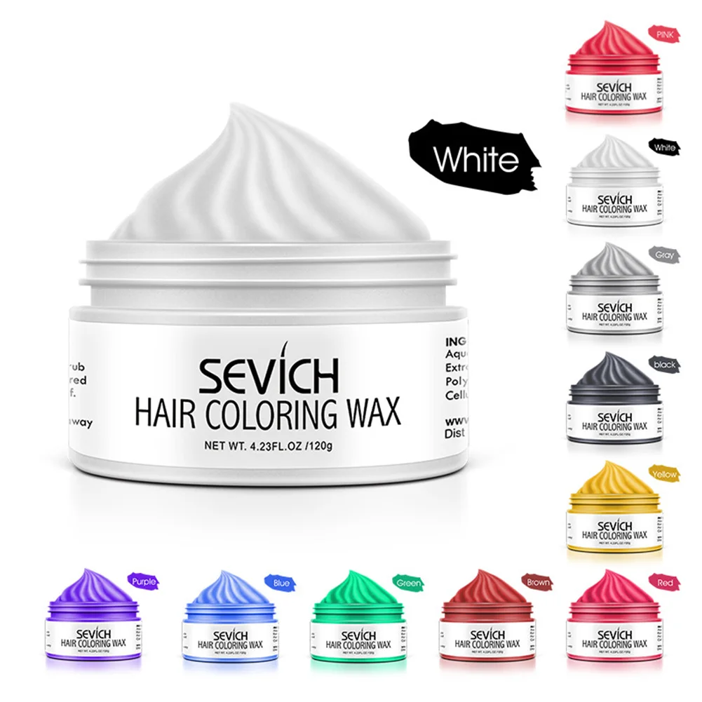 

10 Colors Hair color wax Unisex Hair Wax Black Color Hair Claynatural Plant Formula Temporary Hair Dye For Hair Styling 120g