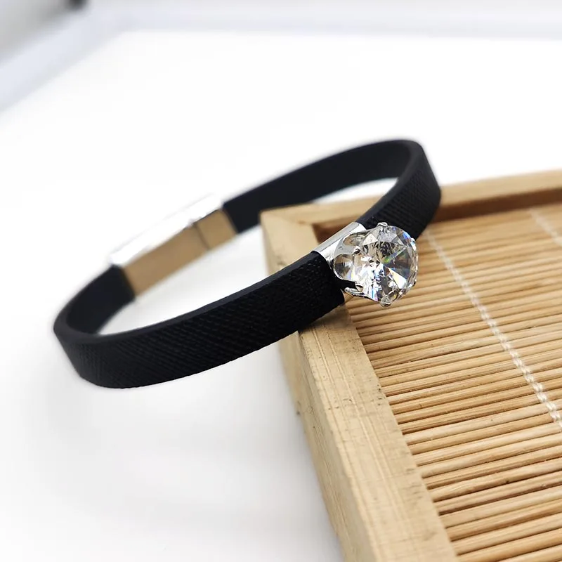 2020 взрывной горный хрусталь кожаный браслет для женщин креативный Железный Шарм