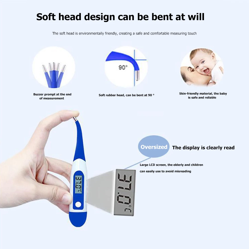 

LCD Portable Body Temperature Gauge Digital LCD Thermometer Baby Child Body Fever Medical Temperature Measuring Tool