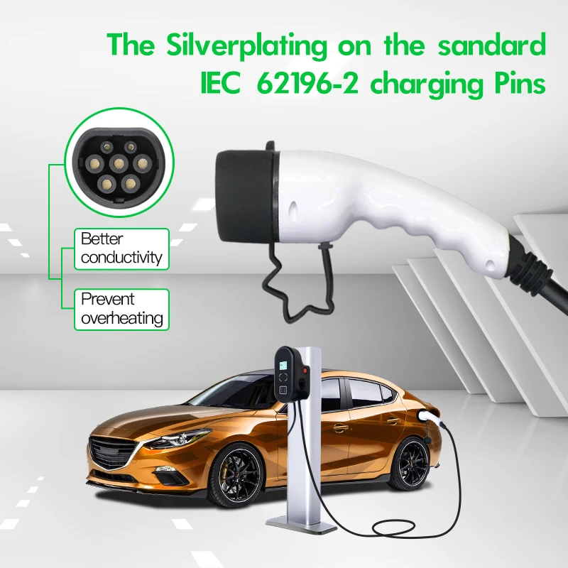 

EV Charger Electric Vehicle Charging Station EVSE Wallbox with Type 2 Cable16A 3Phase IEC 62196-2