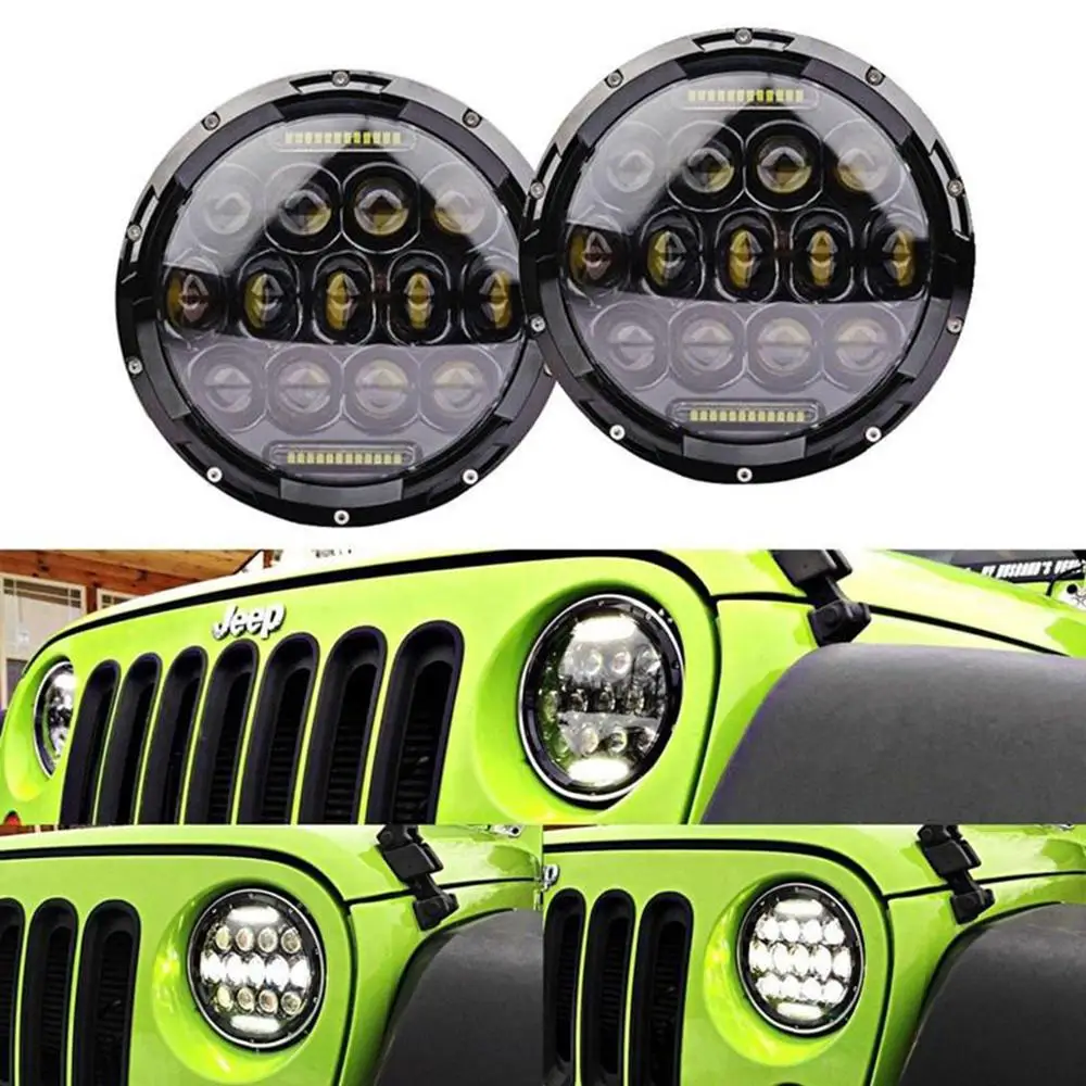 Echayaku 7 дюймовый круглый светодиодный светильник 75 Вт для jeep Wrangler Ближний и