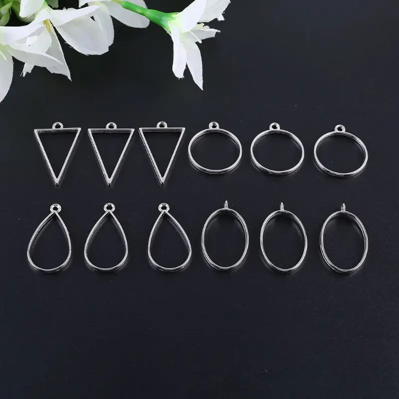 12 шт./компл. эпоксидной границы геометрические полые рамки DIY Изделия из смолы Цепочки и ожерелья браслет ювелирные изделия аксессуары 50PE