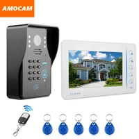 7 touch monitor video intercom doorbell door phone system kit password5 pcs rfid keyfobsremote ir night vision camera