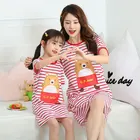 Новинка, хлопковая детская ночная рубашка для девочек, детская пижама, одежда для сна, ночная рубашка, летняя ночная рубашка с коротким рукавом и мультяшным рисунком