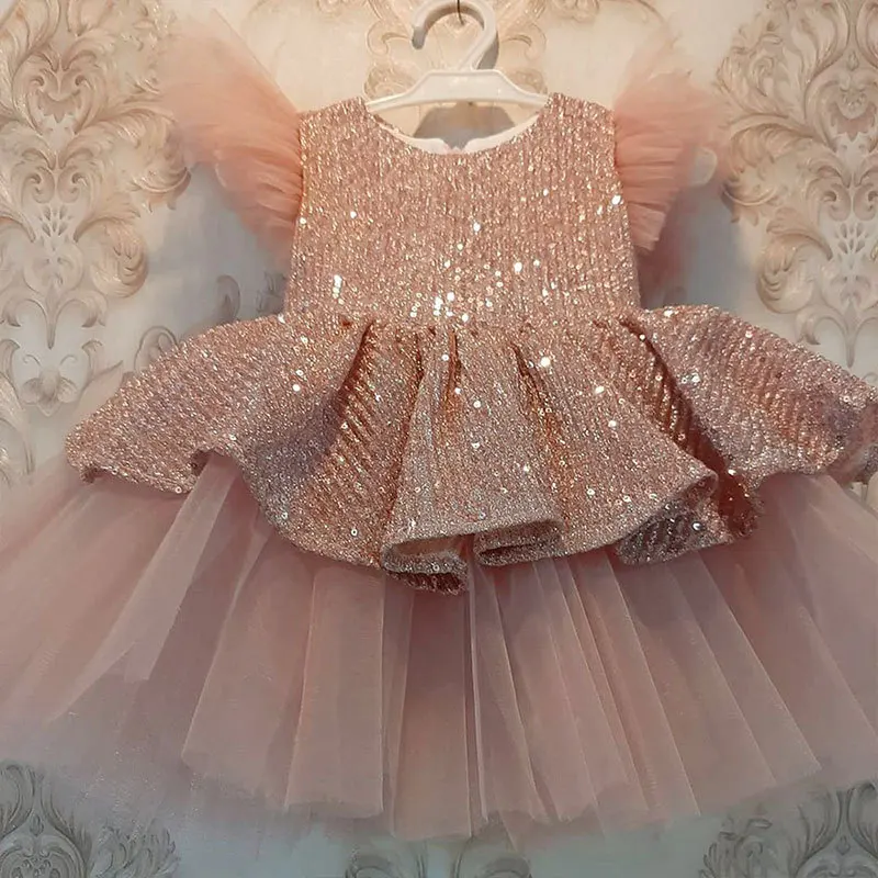 

Girls Dress New Sequins Bow Princess Children Party Dress Wedding Gown Kids Dresses for Girls Birthday Party kids Vestido Wear