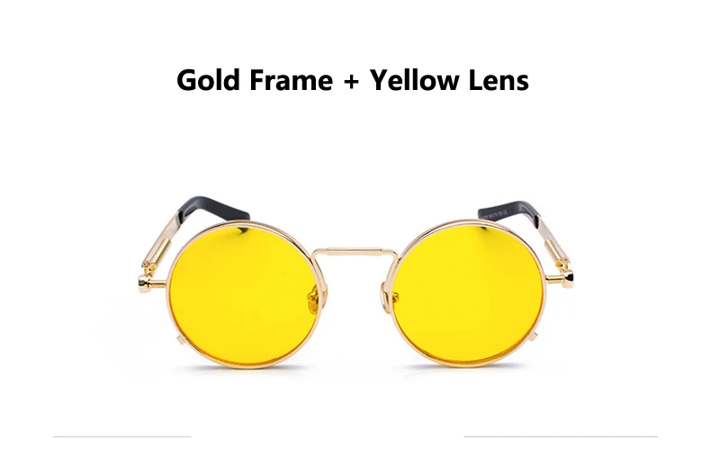 Oculos de sol feminino женские красные очки круглые стимпанк металлические пружины Поляризованные солнечные ретро-очки мужские uv400 Высокое качество
