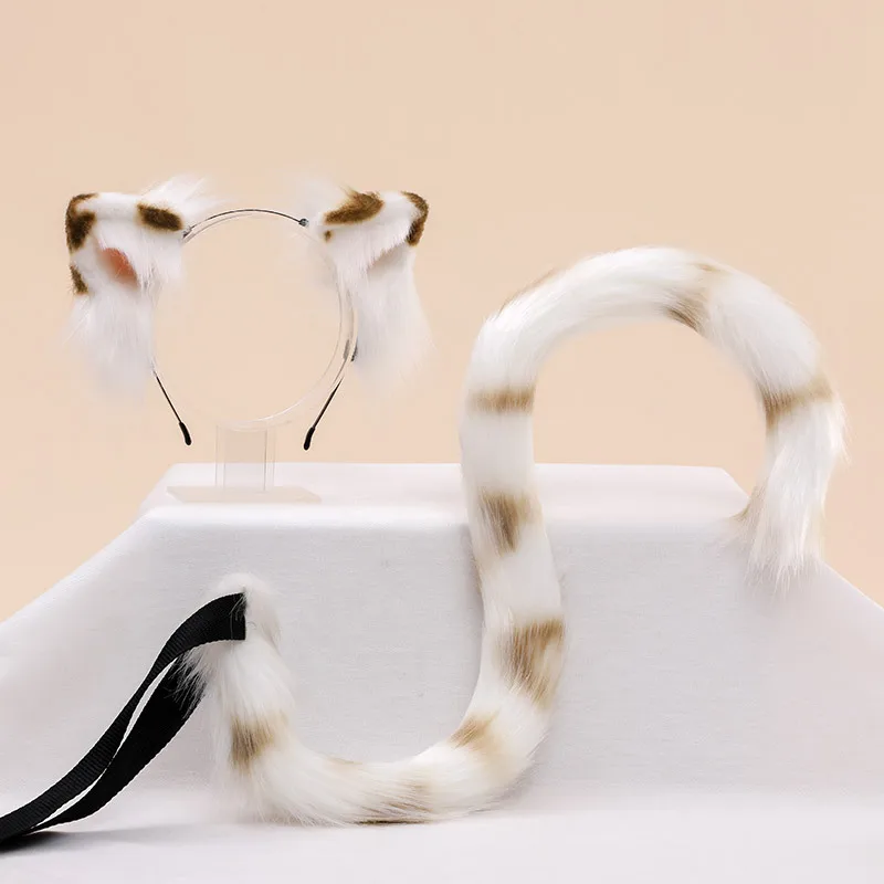 

Hand-made plush cat ears headband cute accessories cat ears headdress fox headband fox tail suit