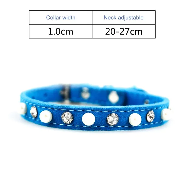 blue-jw0002 Ошейник для кошек, украшение для маленьких собак, ошейник для кошек, регулируемое ожерелье для собак, для животных, чихуахуа, щенков, отрывных PQ0007 - Цвет: blue-jw0002