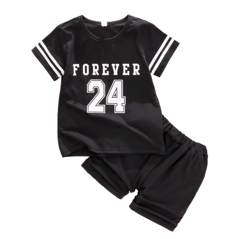 

Boys Set Letter Print Tracksuits 2021 New Fashion Kids Boy Summer Top and Shorts Clothing Sets Baby Cool Sportswear 2-6Y