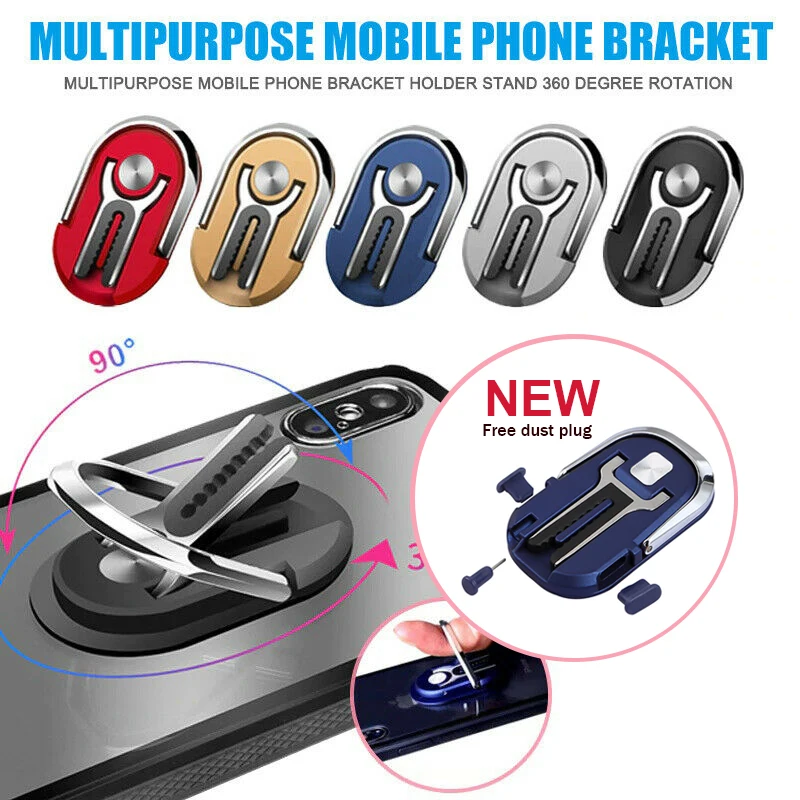 

Multipurpose Car Phone Holder 360° Rotation Mobile Phone Bracket No Magnetic With Finger Ring Phone Holder Mobile Accessories