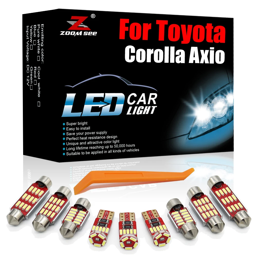 

Brightest White Canbus LED Interior Kit For Toyota For Corolla Axio 2006-2018 Car Auto License Plate Dome Map Light Accessories