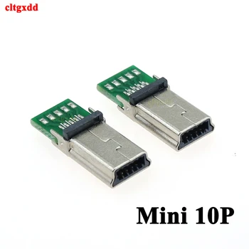 1-5pcs Micro Mini USB Male 10 Pin USB 10Pin PCB Connector Flat Plug Adapter For MP3 MP4 Socket 1