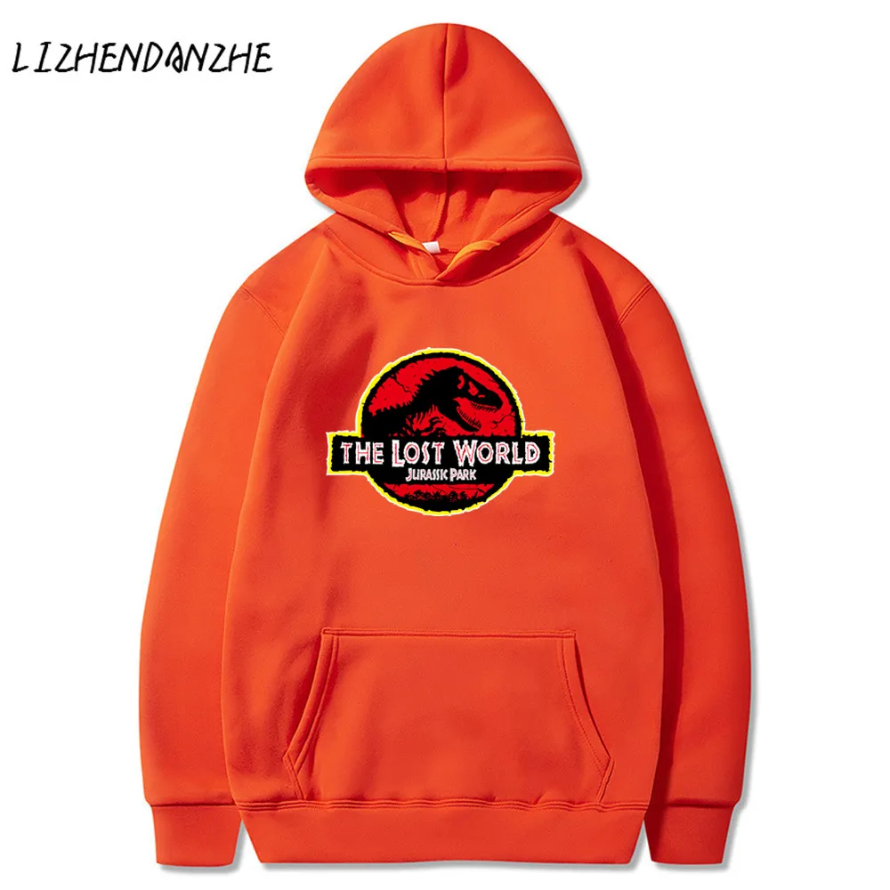 Мужские толстовки бренда Парк Юрского периода повседневные свитшоты с капюшоном