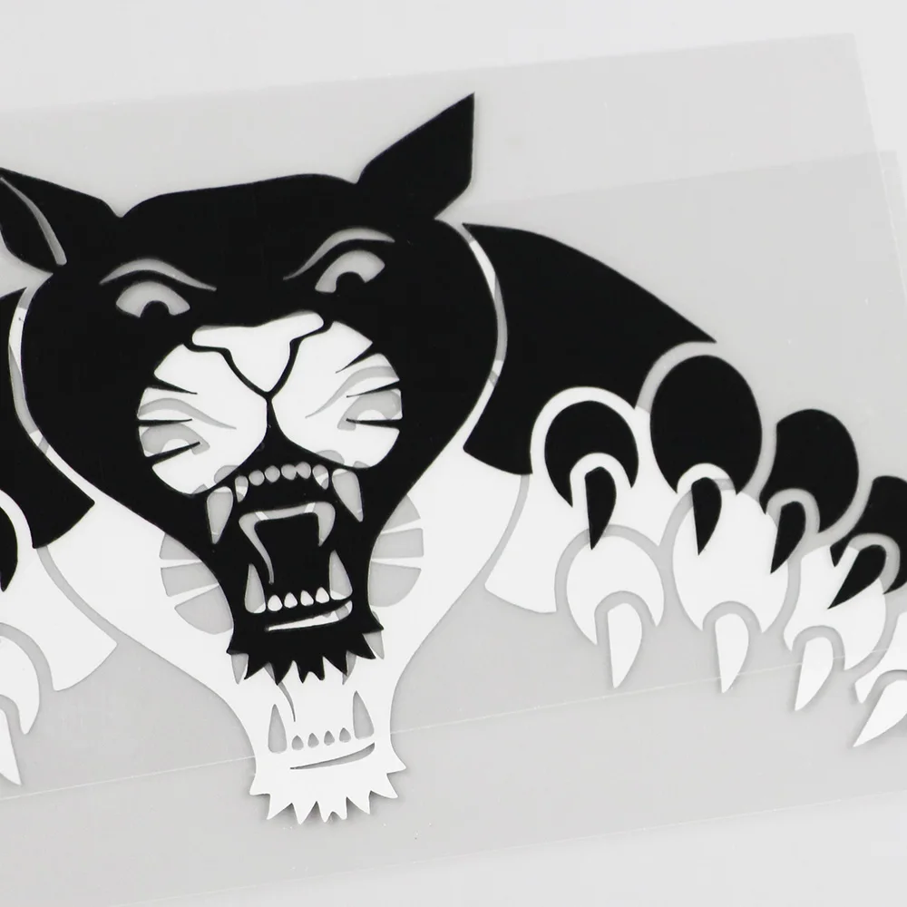 

YJZT 16.3CMX7.3CM Cute Pouncing Cat Large Decal Vinyl Car Sticker Black/Silver 8A-0161