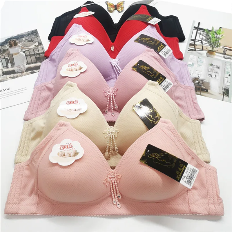 

Women 38-46 Bra Thin Unlined Cotton Underwear Wireless A B Cup Bra Ladies Lingerie For Womanette