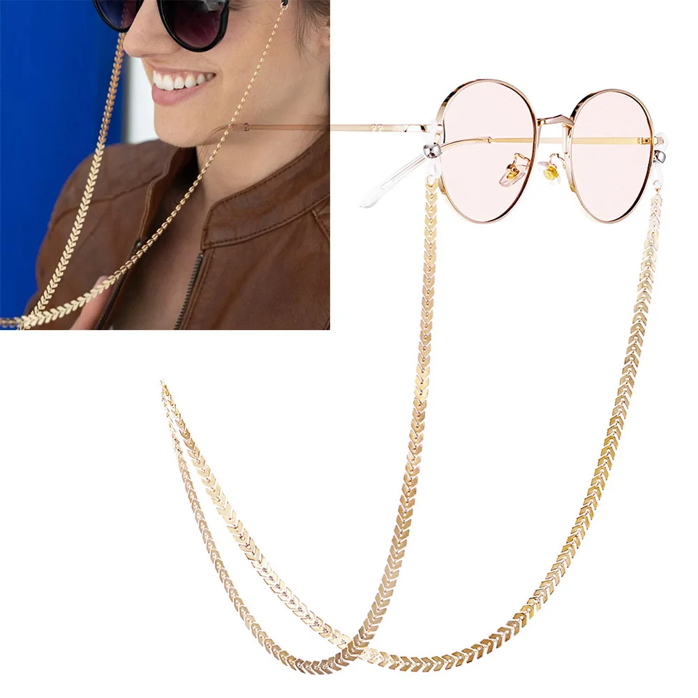 1 шт. женские модные жемчужные солнцезащитные очки цепочки Золотые держатель