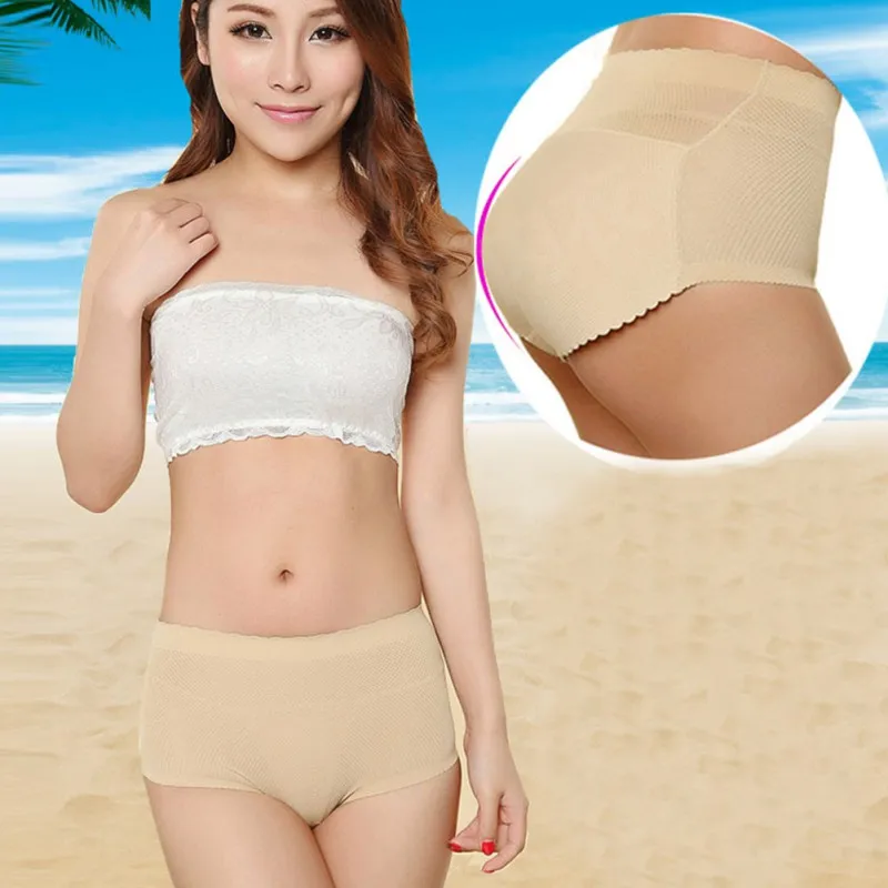 

sexy Women Sponge Padded Abundant Buttocks Pants Lady Push Up Middle Waist Padded Panties Briefs Underwear