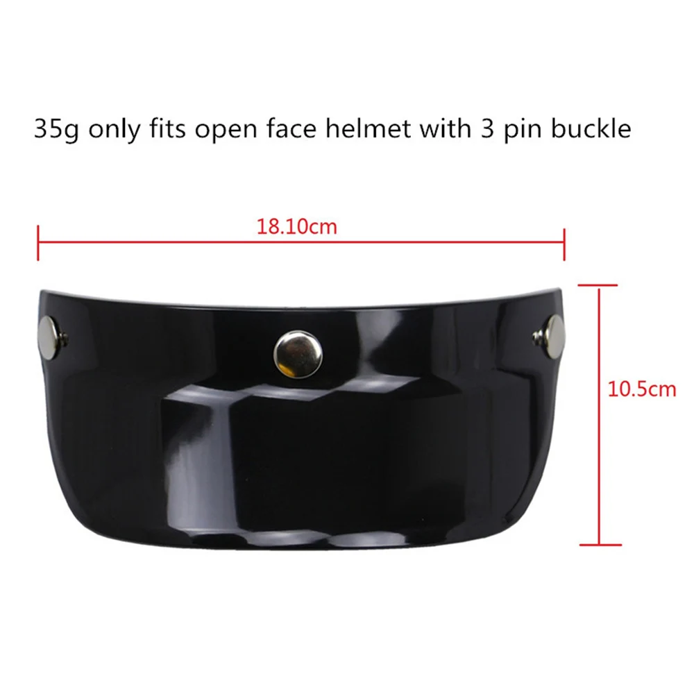 

Universal 3 Snap Button Wind Shield Visor Anti-UV Fog Scratch Flip Up Windscreen for Open Face Motorcycle Helmet