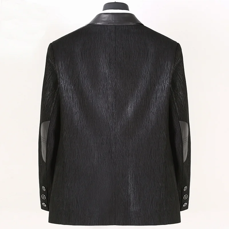 Блейзер Мужской из натуральной кожи однобортный деловой блейзер для отдыха