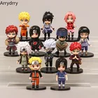 12 шт.компл. антистресс аниме шиппуден Хината Саске Итачи Какаши Гаара Джирайя Сакура Q версия ПВХ Фигурки игрушки куклы подарок для детей