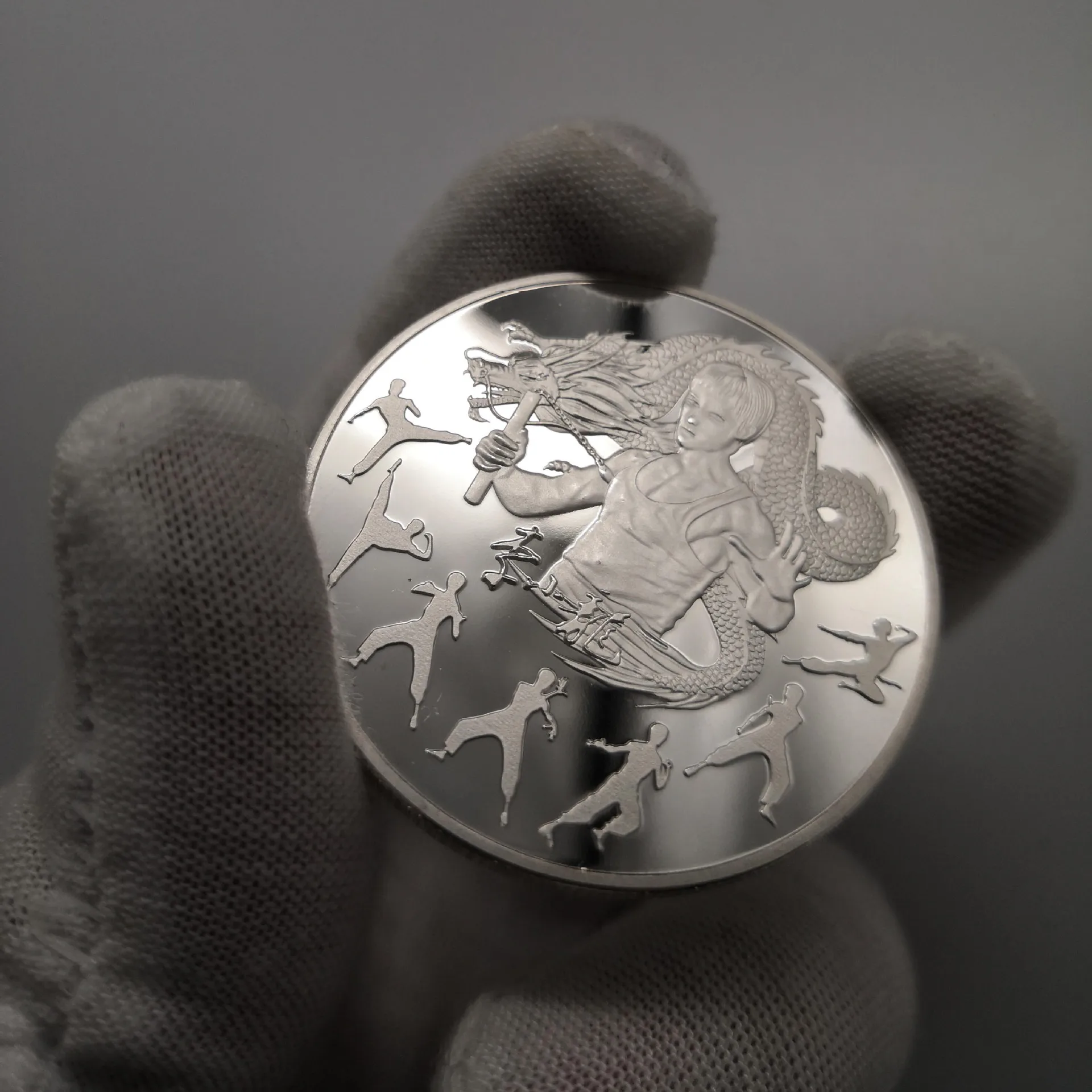 Kungfu Super Star Bruce Lee 80th aniversary Silver Plated Commomerative Coin Special Birthday Gifts | Дом и сад