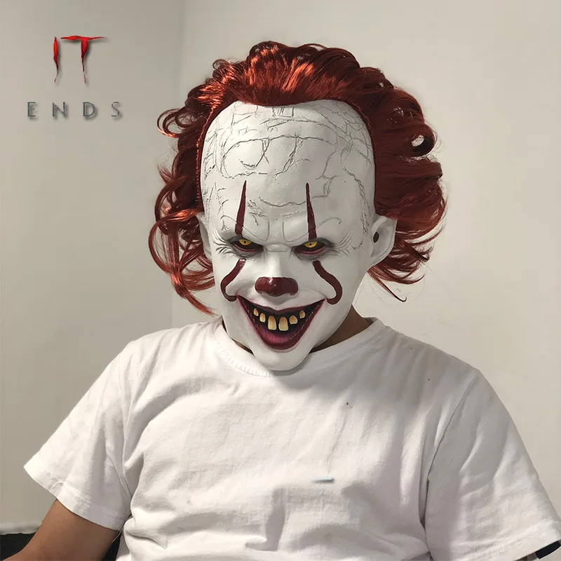 Это: вторая часть 2 Pennywise Джокер маска Стивен Кинг ужас латексная маска для косплея клоун Хэллоуин костюм реквизит