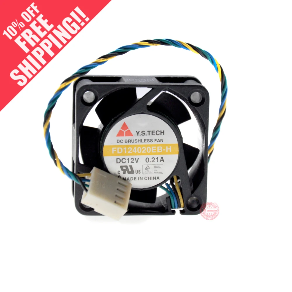 NEW Y.S.TECH FD124020EB-H 4020 4CM 4PIN 12V 0.21a охлаждающий вентилятор