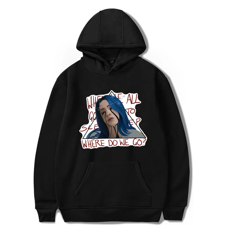 Зимний толстый свитер с капюшоном для женщин Poleron 2019 Billie Eilish Ulzzang длинным рукавом