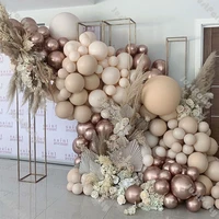 boho wedding party decoration doubled nude cream peach apricot balloon garland arch kit bridal baby shower birthday party decor