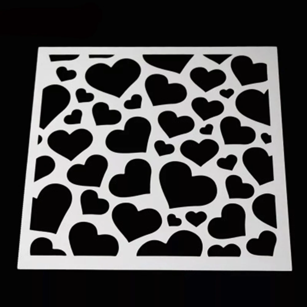 Трафарет многоразовый в форме сердца для рисования аэрограф сделай сам