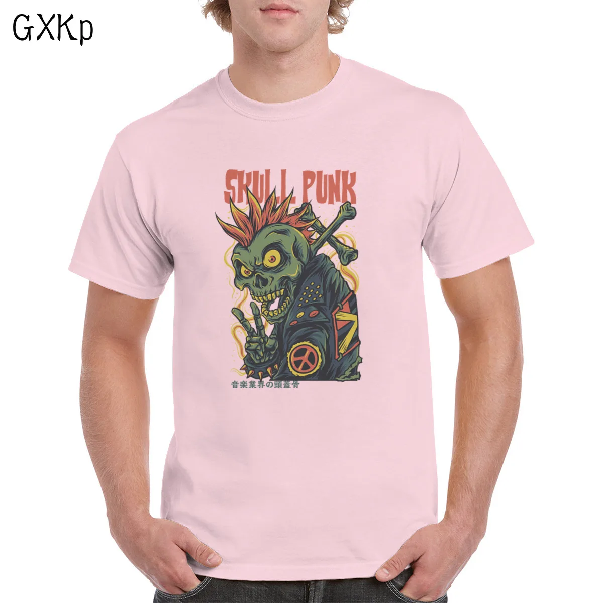 

Skull Punk T-shi Uni Hip Hop T-shi Ro Style ic tops 100% Cats Clothing Fem/Man