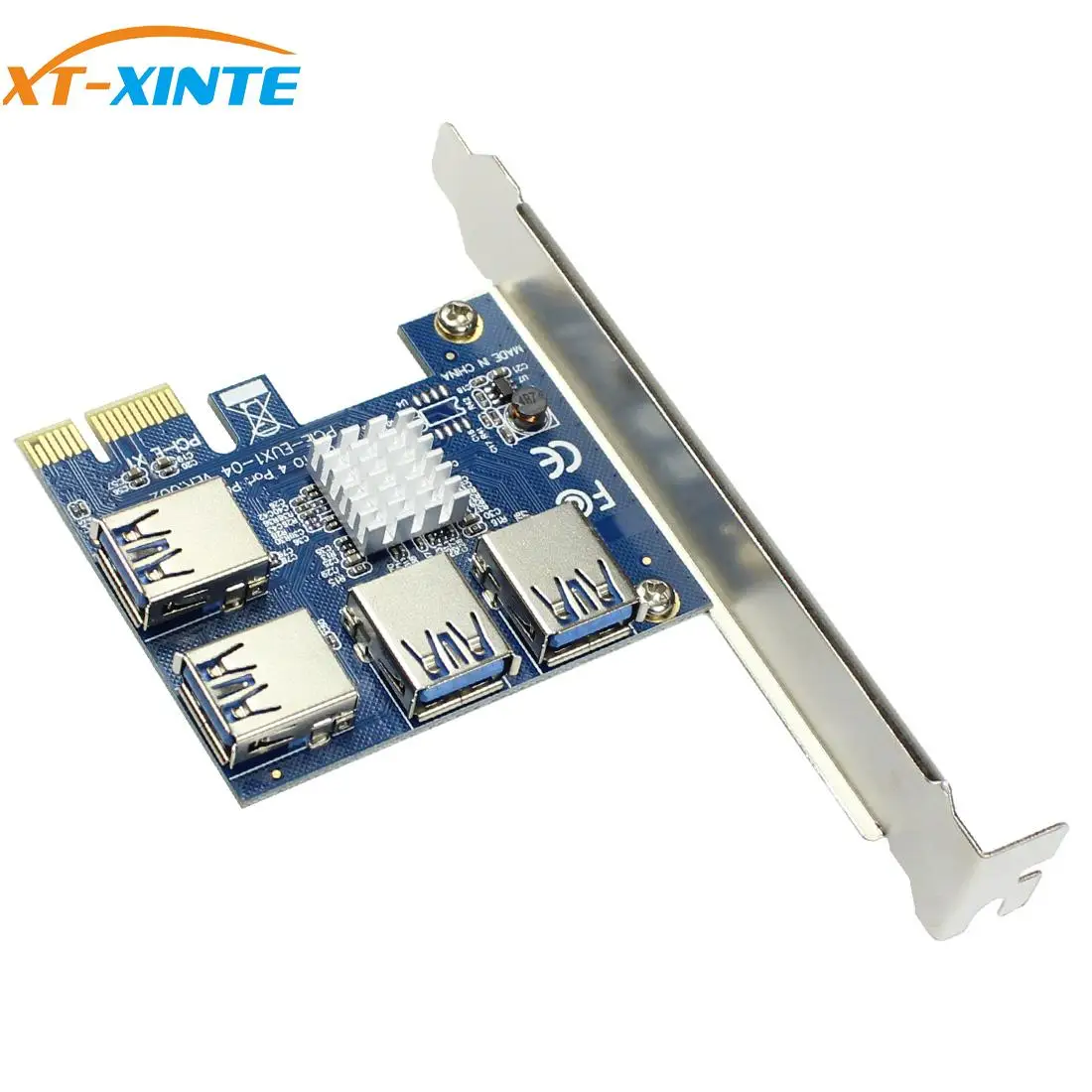 XT XINTE PCI E переходная карта USB PCIe порт мультипликатор Express от 1 до 4 адаптер для BTC Miner