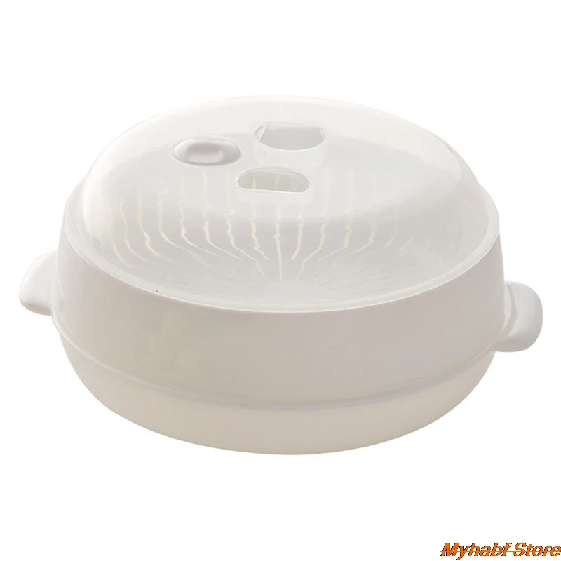 

Plastic Microwave Oven Special Steamer for Buns Bread Steaming Food Heating Kitchen Cooking Tool Single Layer Steamer with Lid