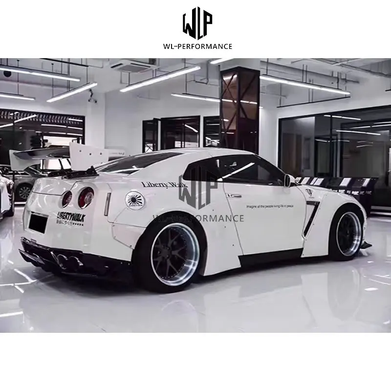 Широкий автомобильный комплект Gtr R35 Lb задний диффузор для переднего бампера и