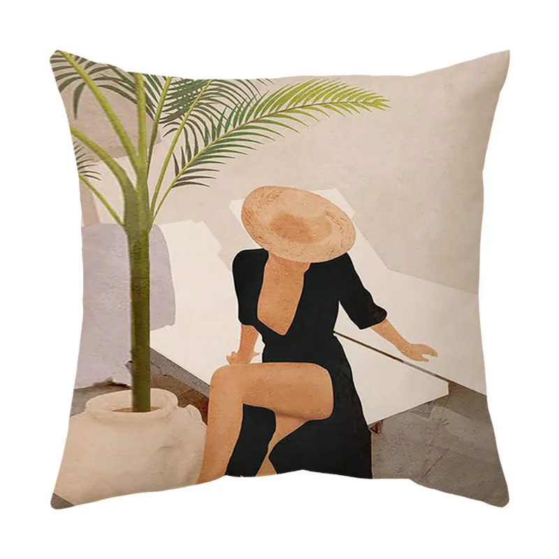 

Short Plus Throw Pillow Case Mid Century Geometry Abstract Cushion Covers for Home Sofa Chair Decorative Pillowcases
