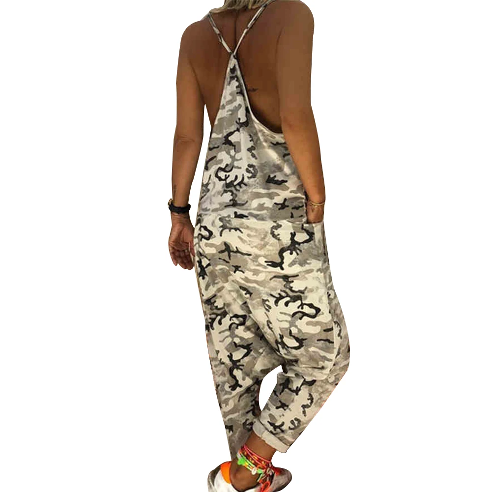 Новый женский Камуфляжный мешковатый Повседневный Свободный комбинезон с