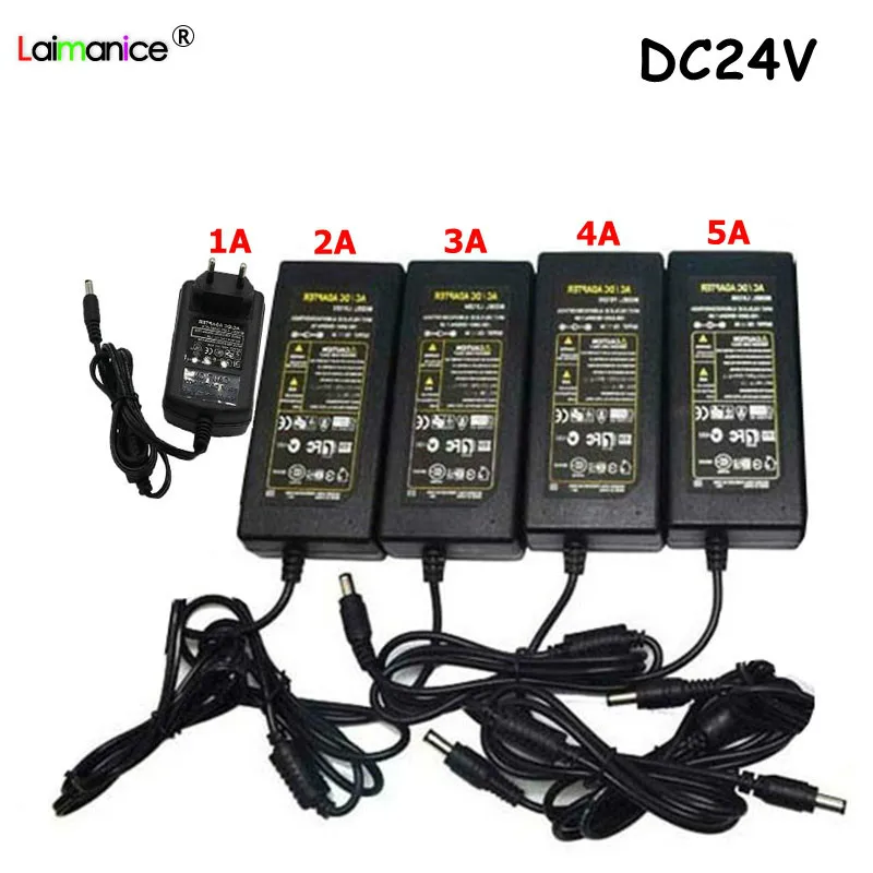 Адаптер питания DC 24 В 1A 2A 3A 4A 5A 6A вход AC100-240V выход DC24V светодиодные полосы освещения Трансформаторы ЕС США AU Великобритания разъем